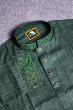 Premium Soft Cotton Panjabi (Olive Green)