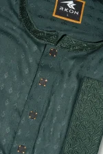Premium Soft Cotton Panjabi (Olive Green) - Image 3