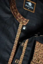 Premium Cuff Sleeve Panjabi (Black) - Image 6