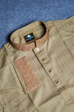 Premium Soft Cotton Panjabi (Golden Beige)