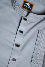 Premium Soft Cotton Panjabi (Ash) - Image 5